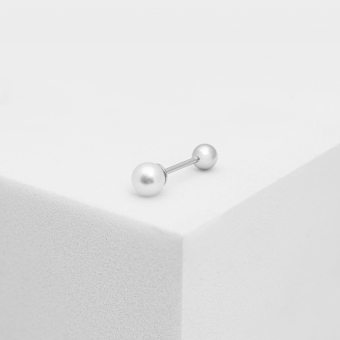 Kolczyki z perłą 4 mm, srebrny